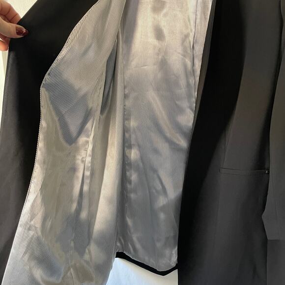 Calvin Klein Womens Blazer Jacket Career Longer Length Size 18W Black Plus - Picture 10 of 11
